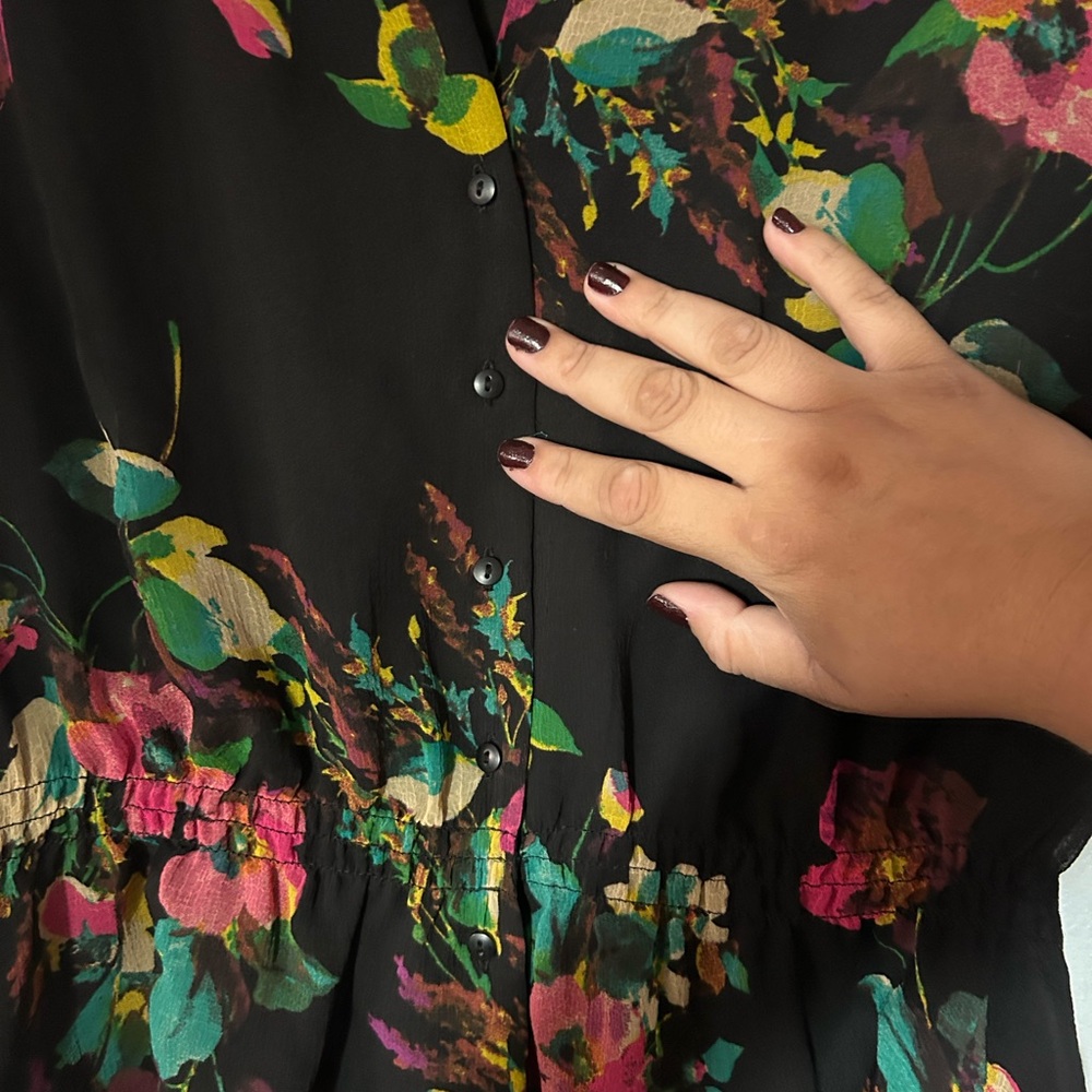 Kate Hill Black Floral Blouse - Picture 4 of 6